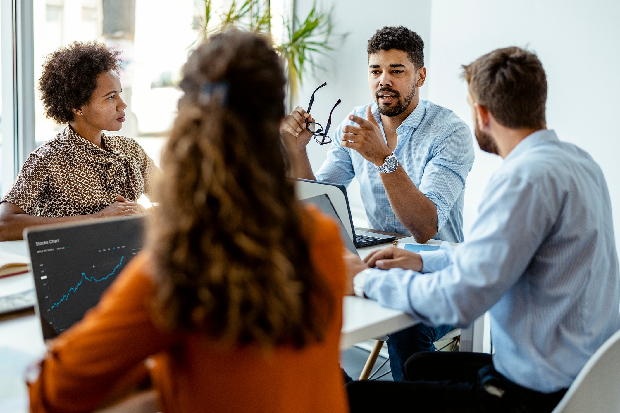 group of people talking