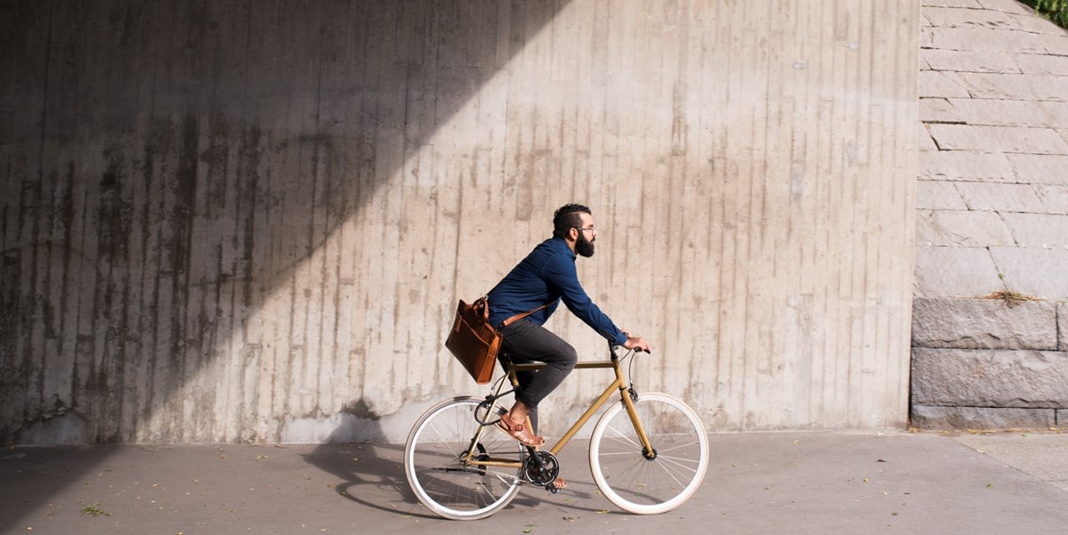 hombre, bicicleta