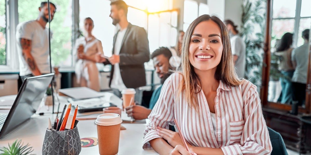 Business woman smiling