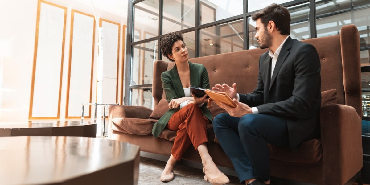 two business people talking 