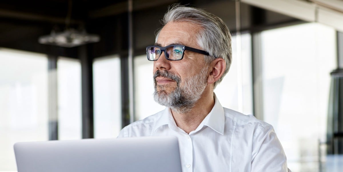 professional man in the office using laptop