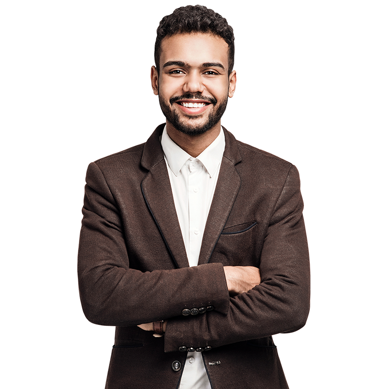 person smiling with arms crossed