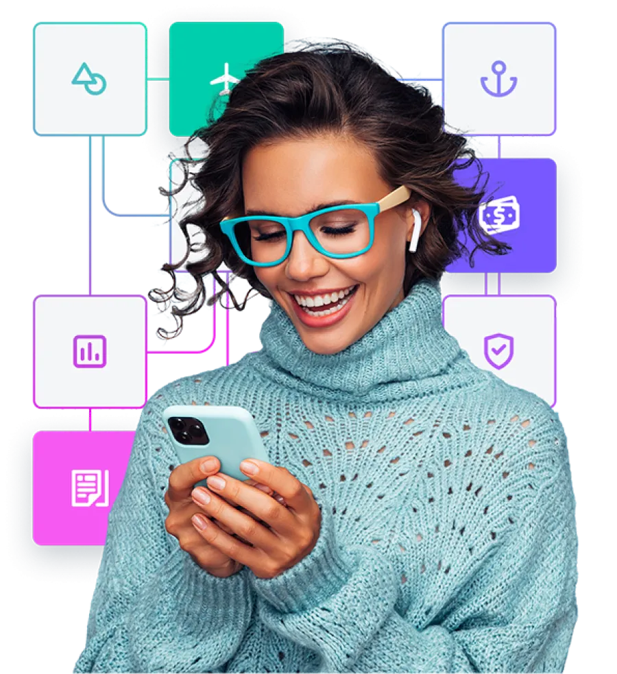 user using mobile
