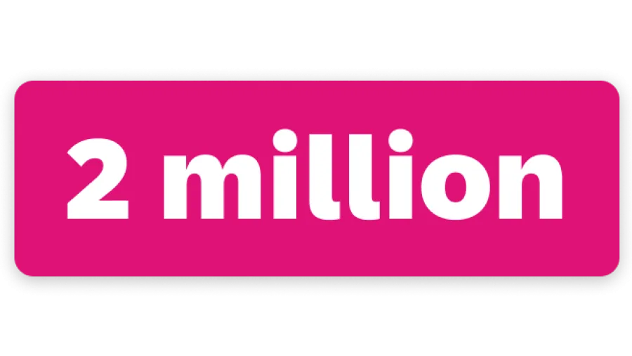 A box with the number 2 mil in it