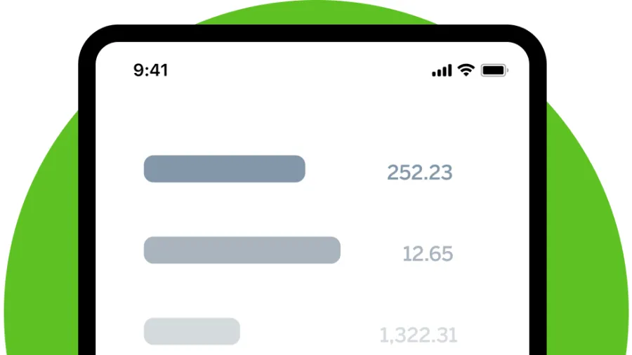 screenshot of expense