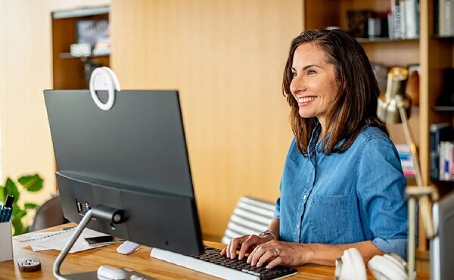 business professional using AI to accomplish goals