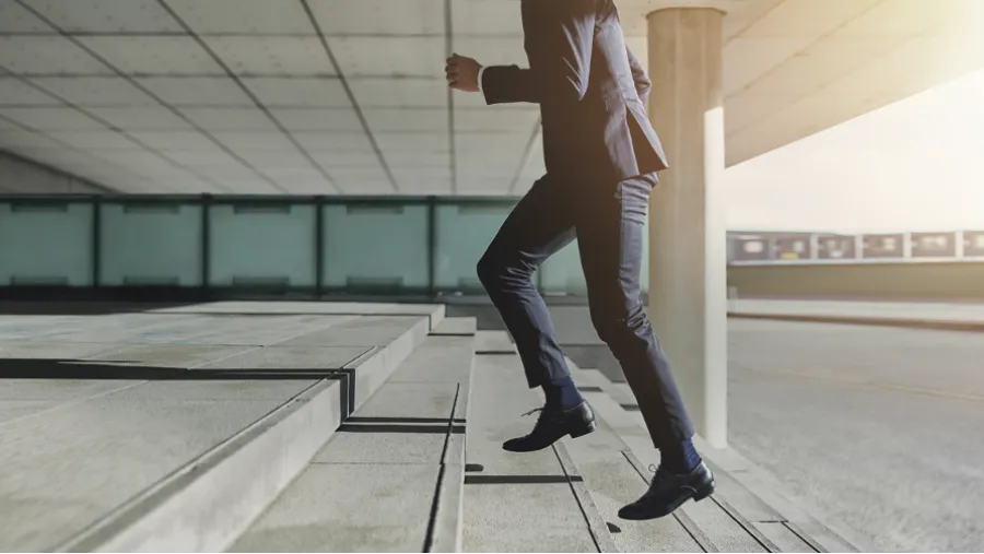 Man climbing stairs