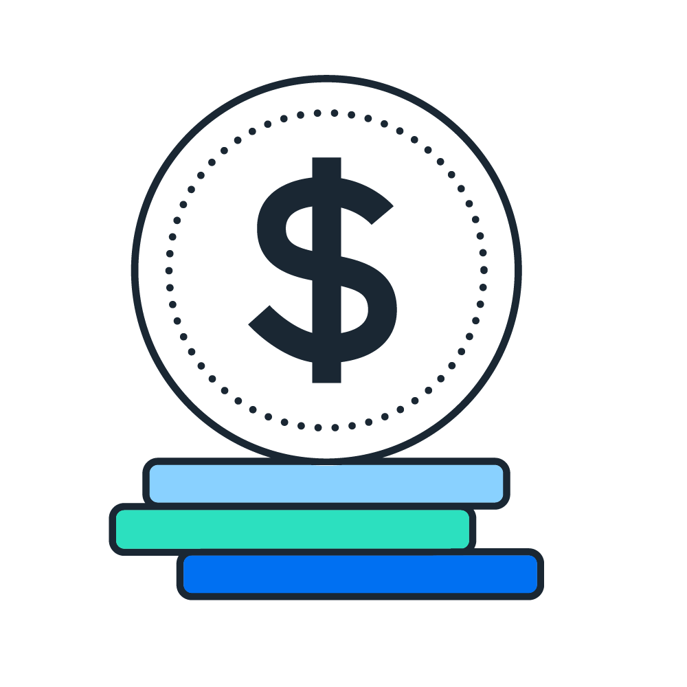 coins with dollar sign