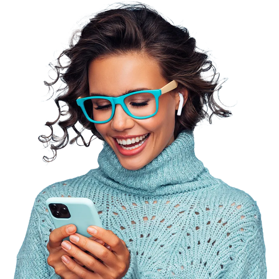 woman looking at phone