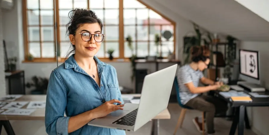 Woman with laptop