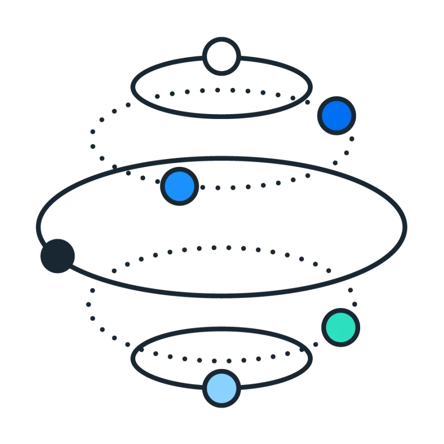 graphic of circles connected