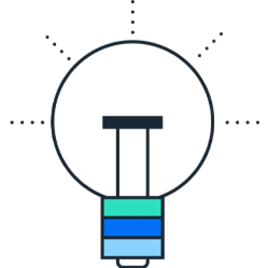 Intelligence light bulb pictogram