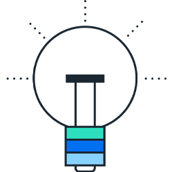 Intelligence light bulb pictogram