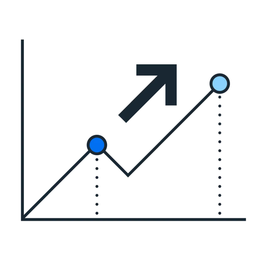 Line graph pictogram