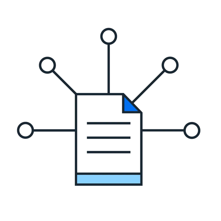 graphic of document with connected spokes