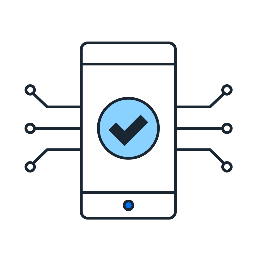 mobile phone with checkmark
