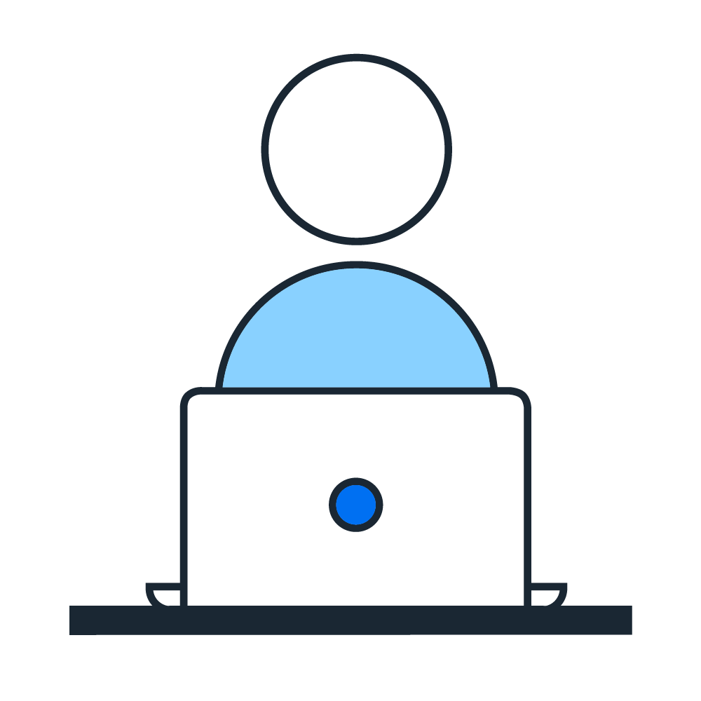 computer with person
